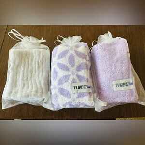 Turbie Twist Lavender and White Hair Towels Set